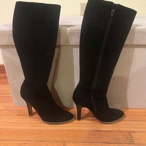 Vaneli Black Suede Heeled Boots